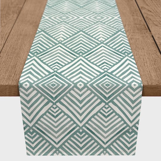 90" Watercolor Diamond Cotton Twill Runner